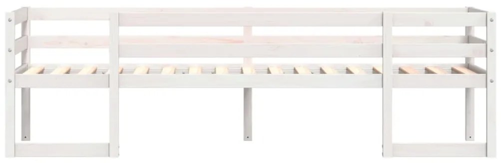 Estrutura de cama infantil 90x200 cm pinho maciço branco