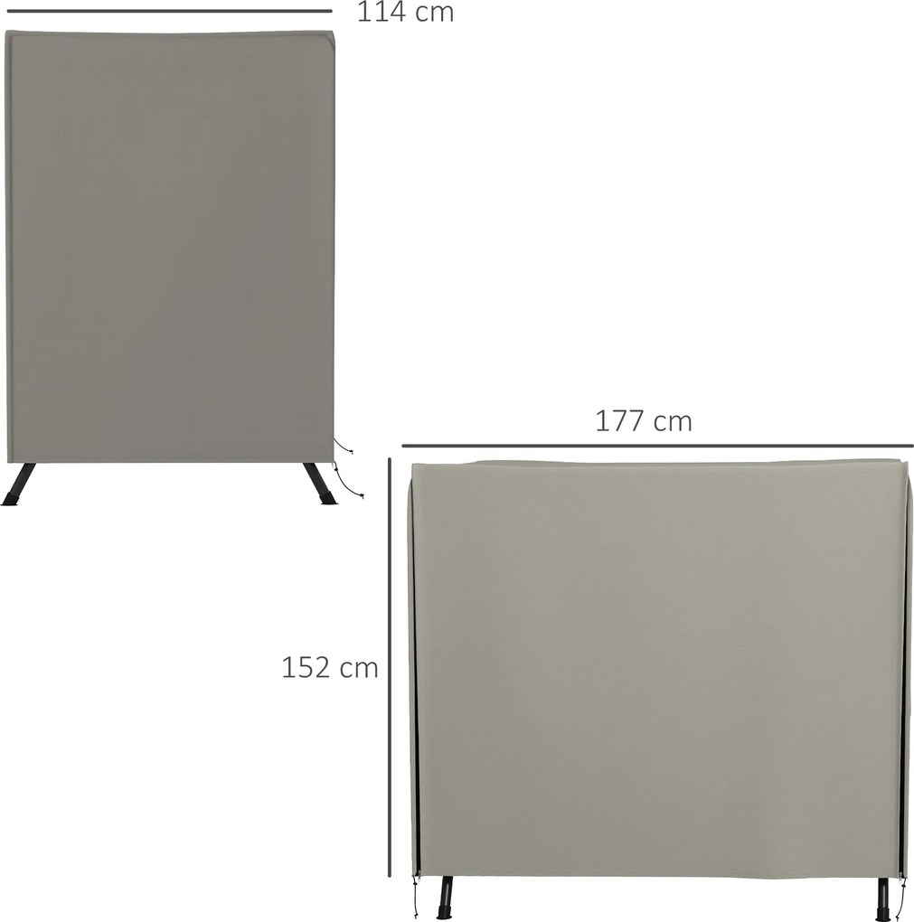 Capa para Móveis de Jardim Capa Protetora para Baloiços de Exterior com Fecho de Correr 177x114x152 cm Cinzento