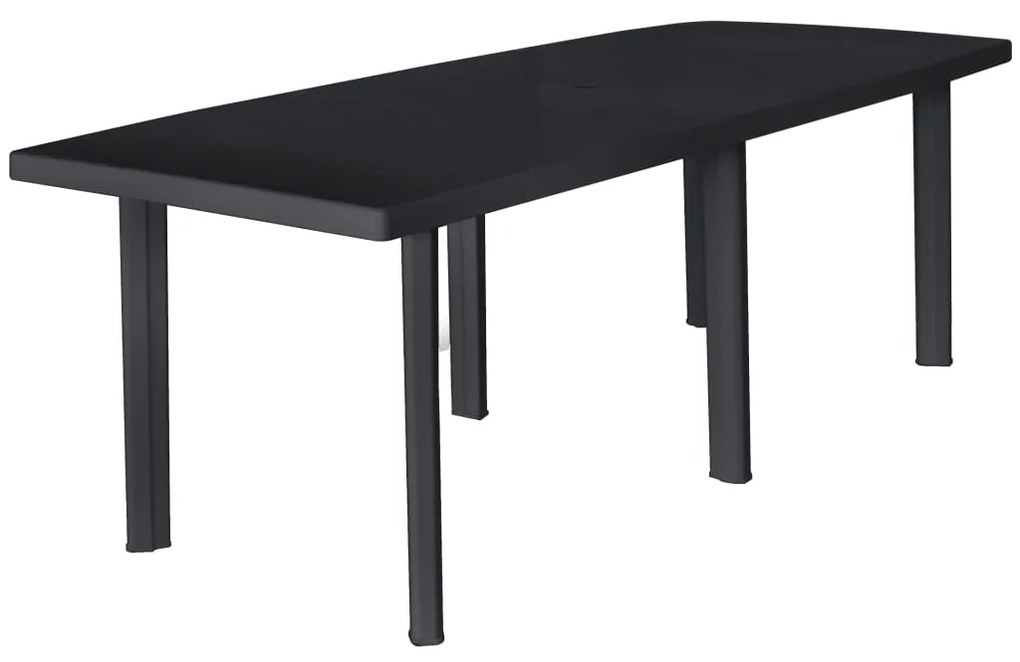 45597 vidaXL Mesa de jardim 216x90x72 cm plástico antracite