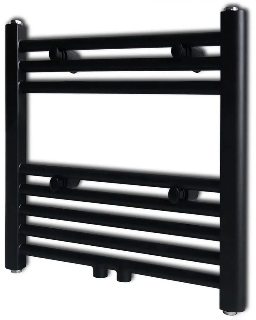 141904 vidaXL Aquecedor toalhas casa de banho liso 480 x 480 mm preto