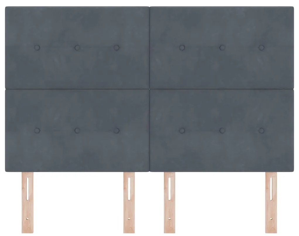 Cabeceira LED vidaXL Cinza Escuro 80 cm Veludo