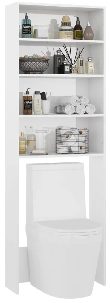 Armário máquina lavar roupa 64x24x190 cm branco brilhante