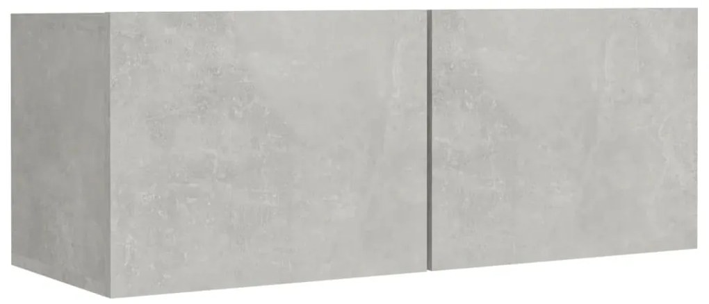 Conjunto móveis de TV 4 pcs madeira processada cinzento cimento