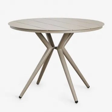Mesa De Jantar Redonda Em Alumínio Valerie Moka Brown & Ø100 Cm - Sklum