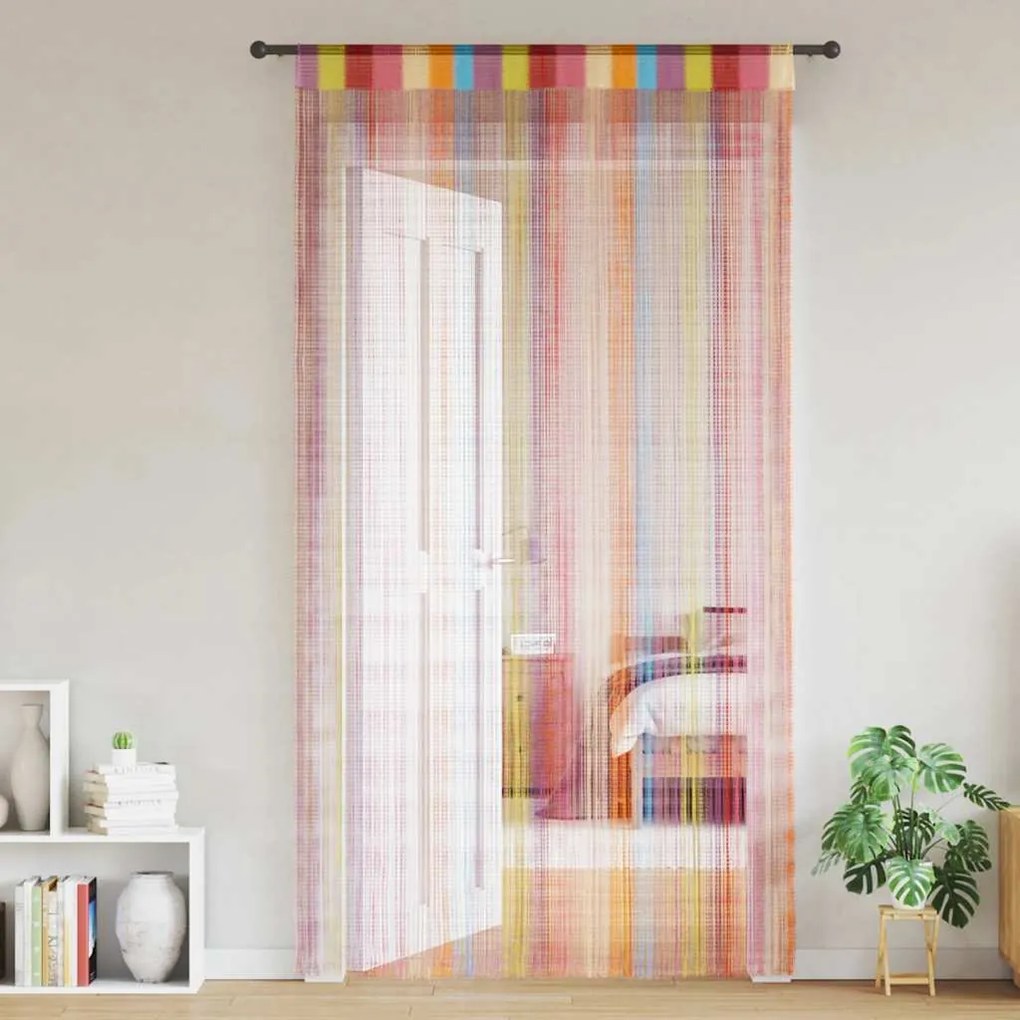 vidaXL Cortinas de fios 2 pcs 100x250 cm multicor