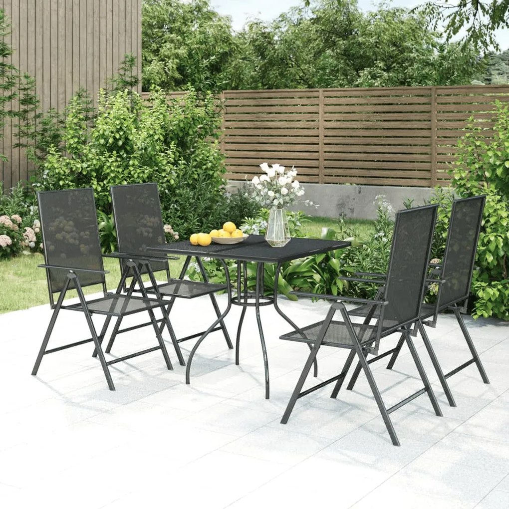 vidaXL 5 pcs conjunto de jantar para jardim aço antracite