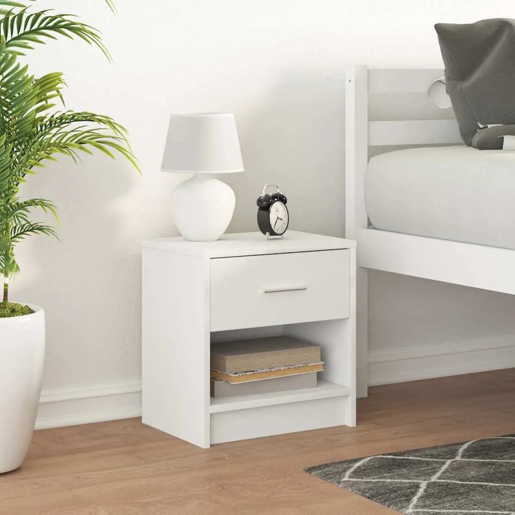 Mesa de cabeceira com gaveta 39x28x41 cm branco
