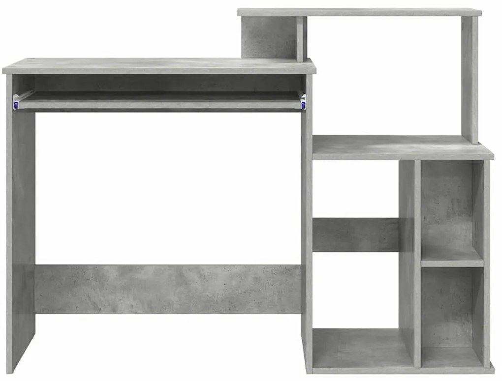 Secretária com Armazenamento Cinza Claro 120,5x44x88,5 cm Madeira Enge