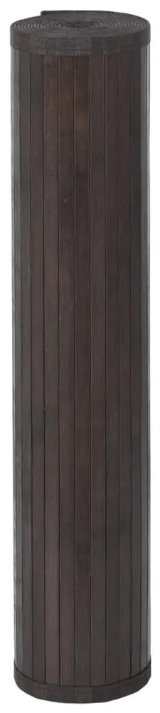 Tapete retangular 100x300 cm bambu castanho-escuro