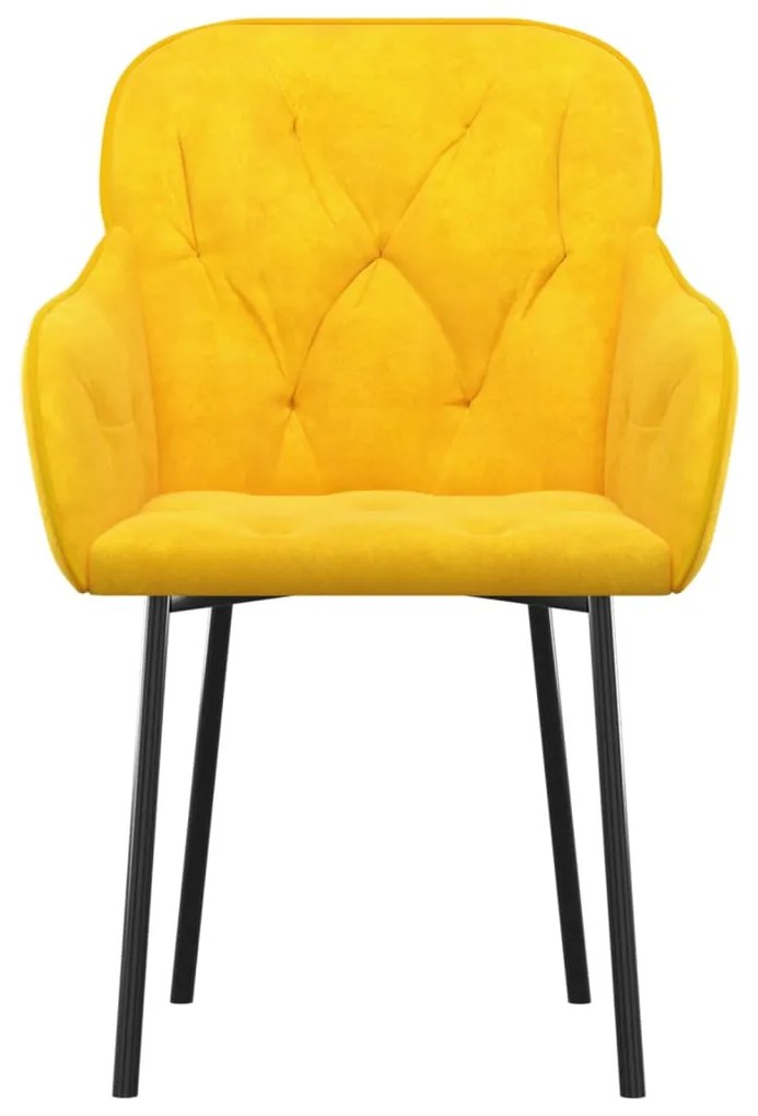 Cadeiras de jantar 2 pcs veludo amarelo