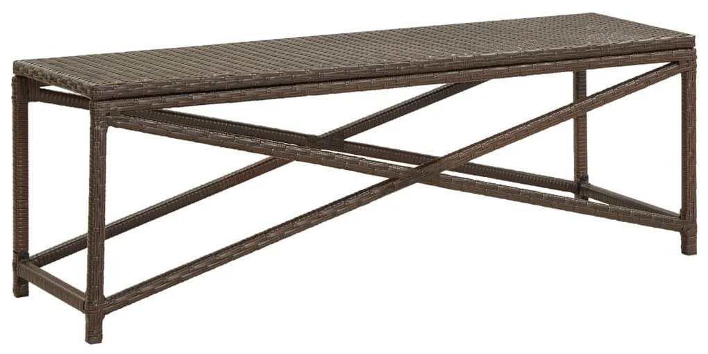 vidaXL Banco de jardim 120 cm vime PE castanho