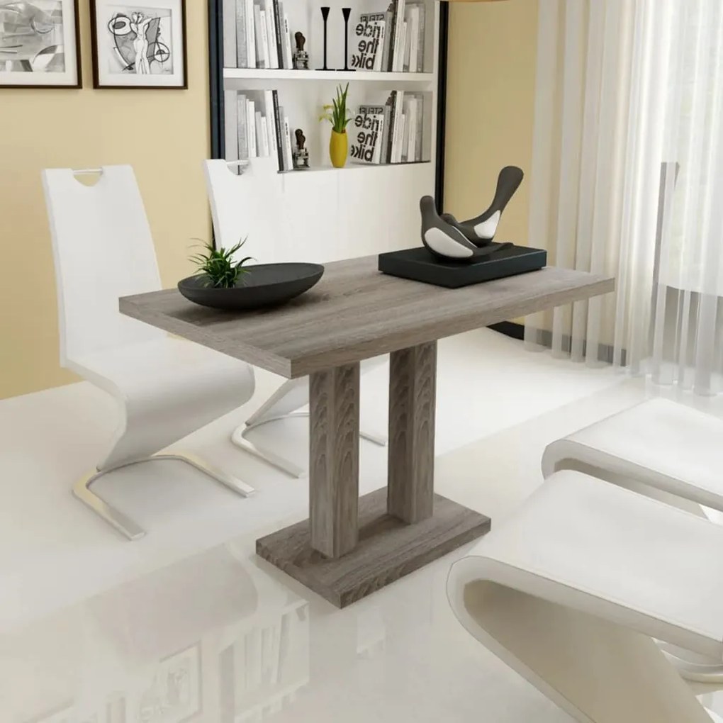 241316 vidaXL Mesa de jantar MDF aspeto de carvalho