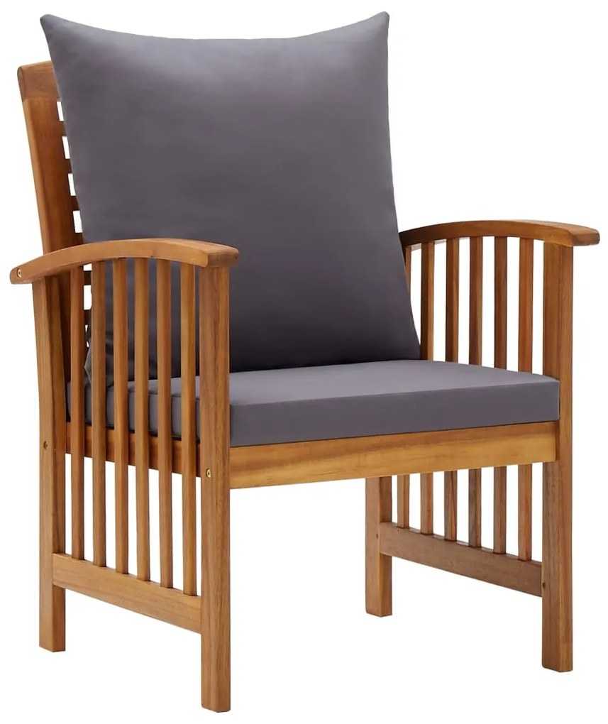 5 pcs conjunto lounge de jardim com almofadões acácia maciça