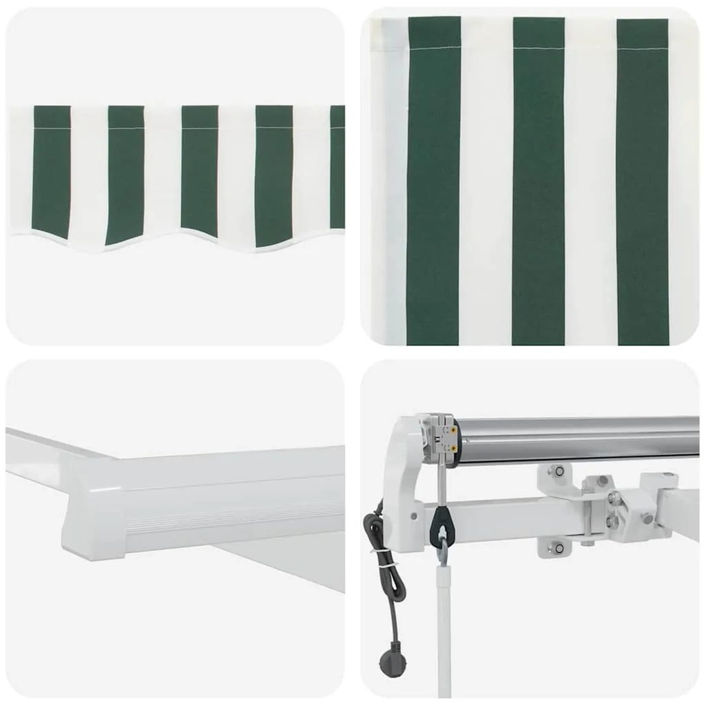Toldo Verde e branco 400 × 300 cm Verde e branco