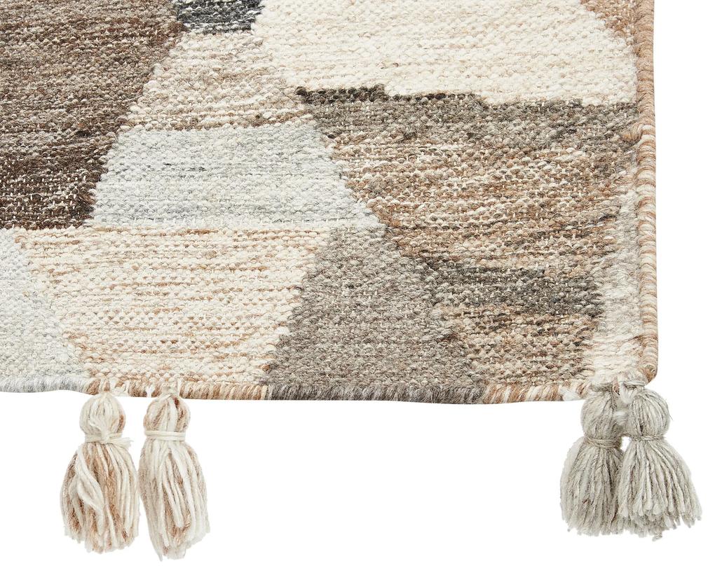 Tapete Kilim em lã multicolor 80 x 150 cm ARGAVAND Beliani