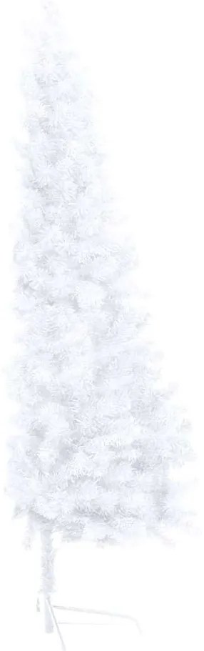 Meia árvore Natal artificial pré-iluminada c/ bolas branco