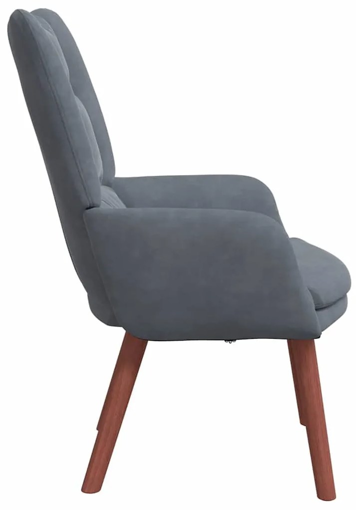 Cadeira Relaxante vidaXL Veludo Cinza Escuro