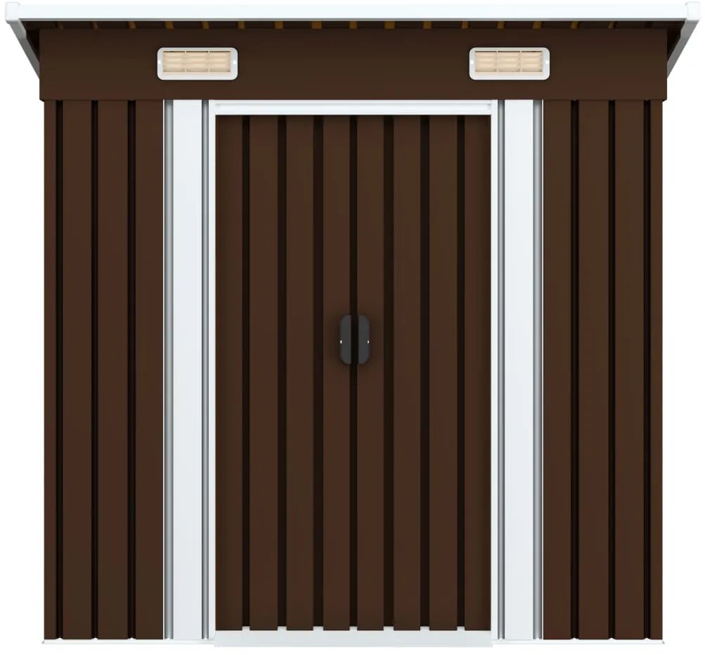 Abrigo de jardim 194x121x181 cm aço castanho