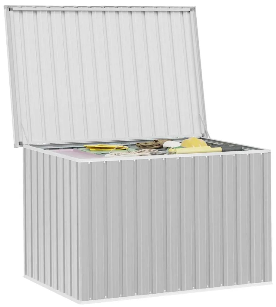 Caixa de arrumação para jardim 149x99x93 cm cinzento