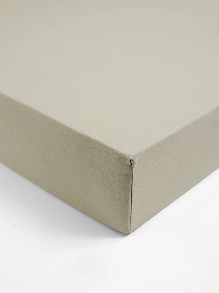 Lençol-capa de cor em jersey extensível, para criança verde-salva