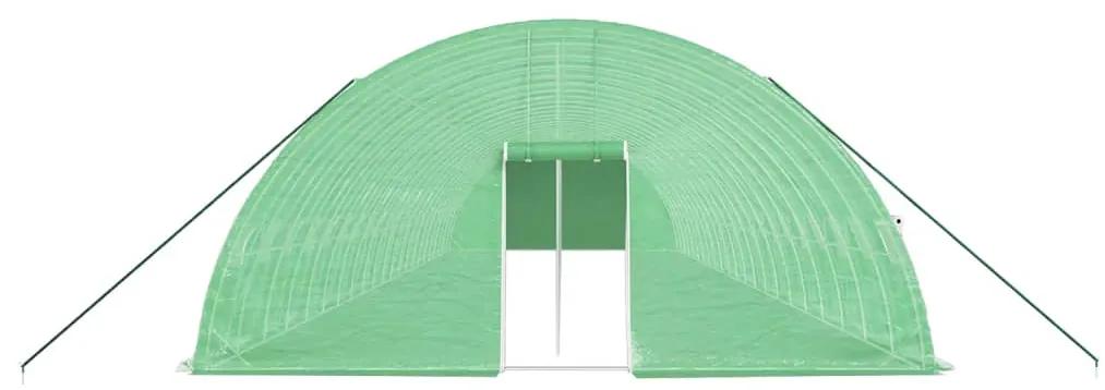 Estufa com estrutura de aço 132 m² 22x6x2,85 m verde