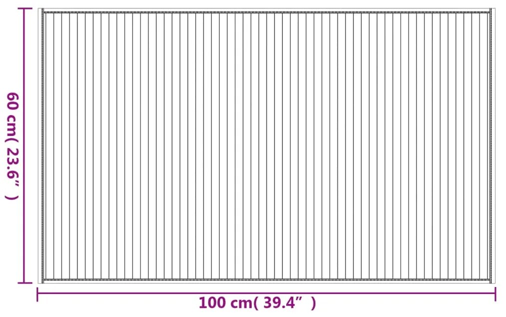 Tapete retangular 60x100 cm bambu castanho