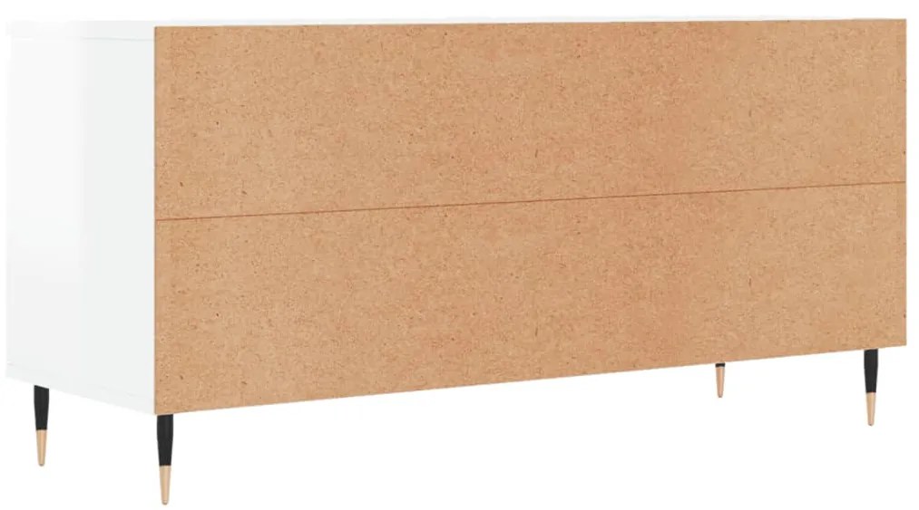 Móvel de TV 104x35x50 cm derivados de madeira branco brilhante