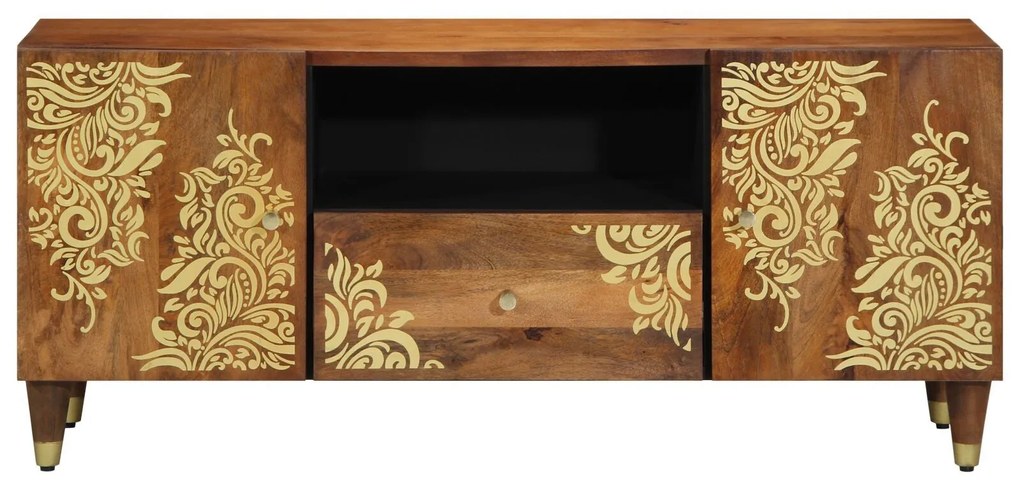 Armário para TV 105x33x46 cm Madeira Sólida de Mangueira