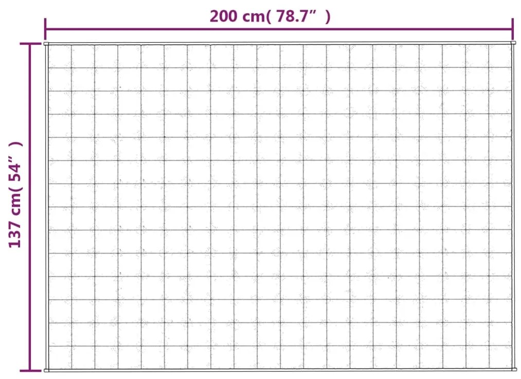 Manta pesada 6 kg 137x200 cm tecido creme-claro