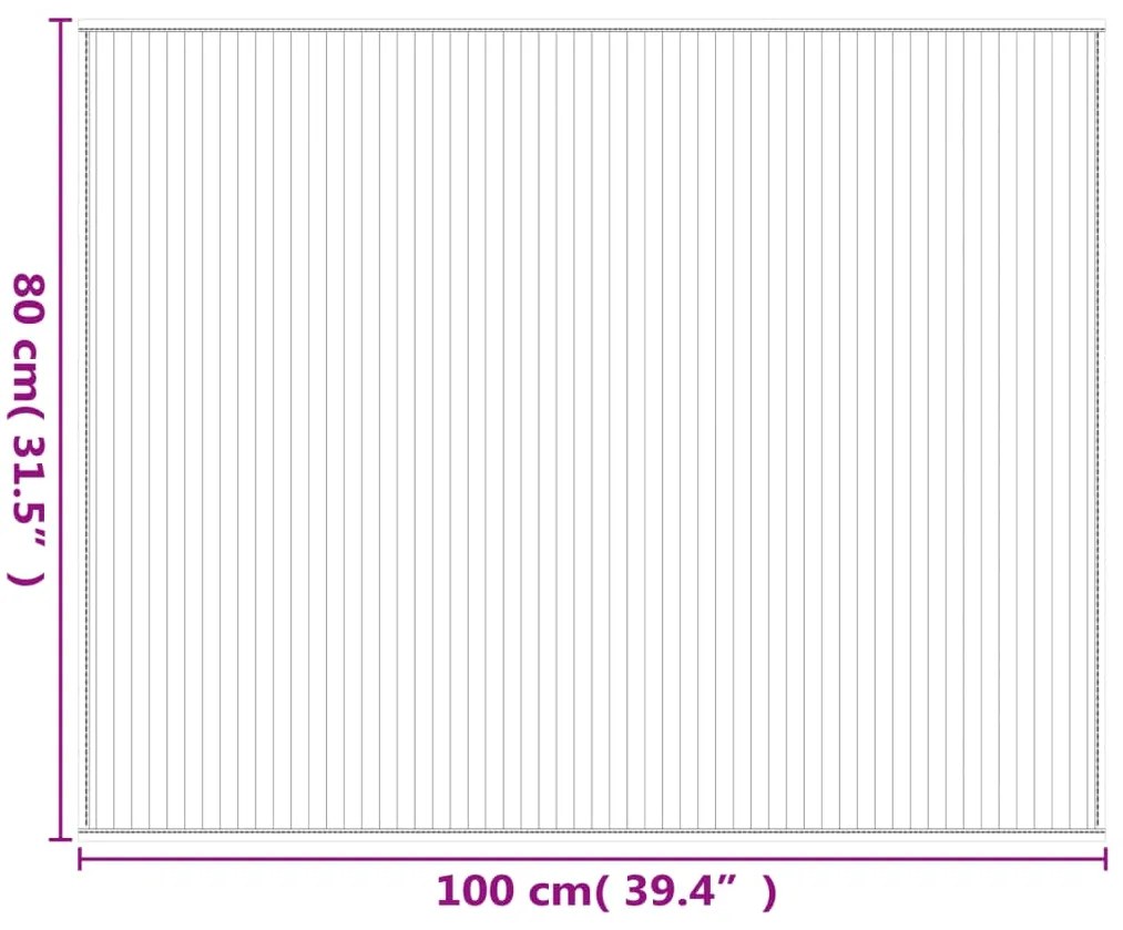 Tapete retangular 80x100 cm bambu cor natural clara