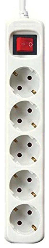 Extensão com 5 Tomadas com Interruptor Silver Electronics Branco - 1,5 m