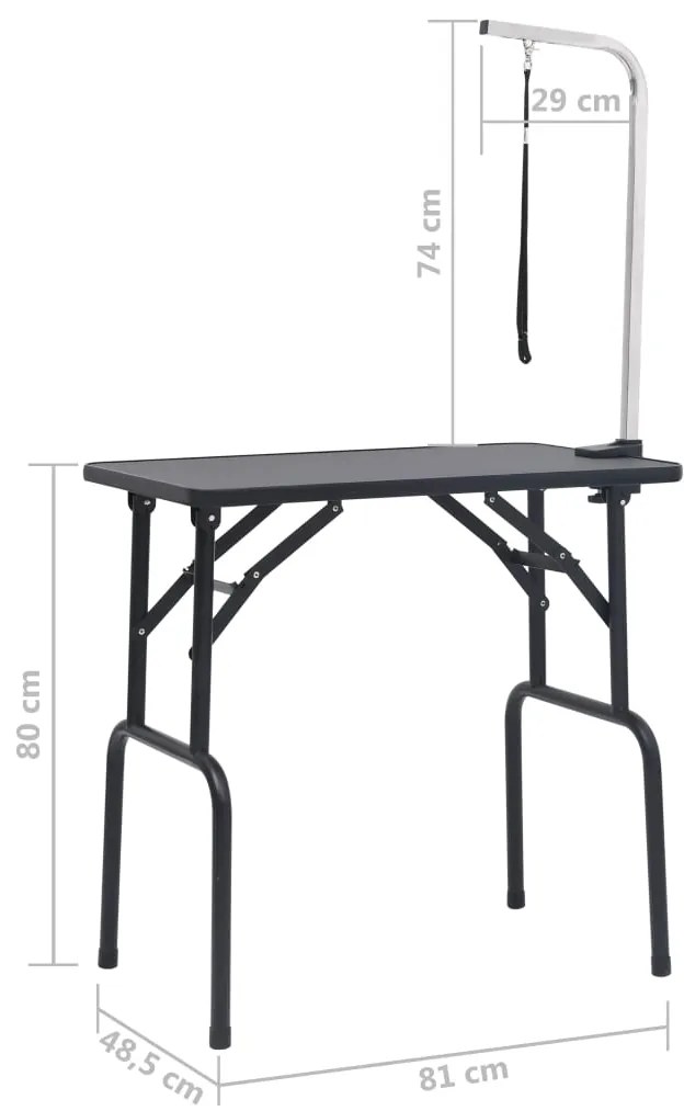 Mesa de grooming ajustável para cães com 1 laço