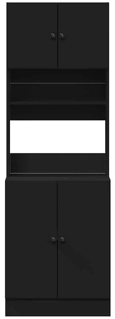 Armário de cozinha 60x50x180 cm derivados de madeira preto