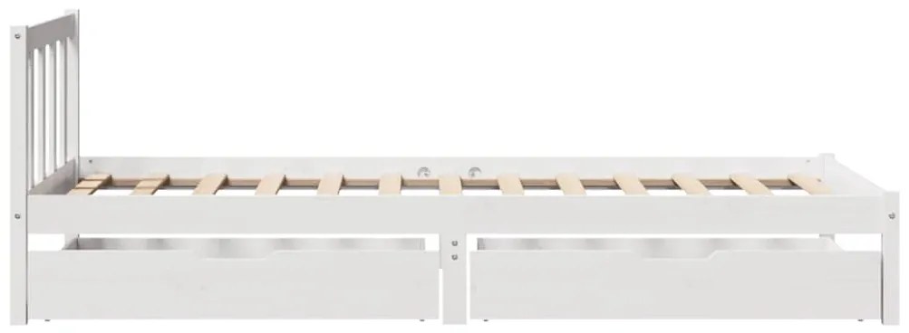 Cama sem colchão 90x200 cm madeira de pinho maciça branco