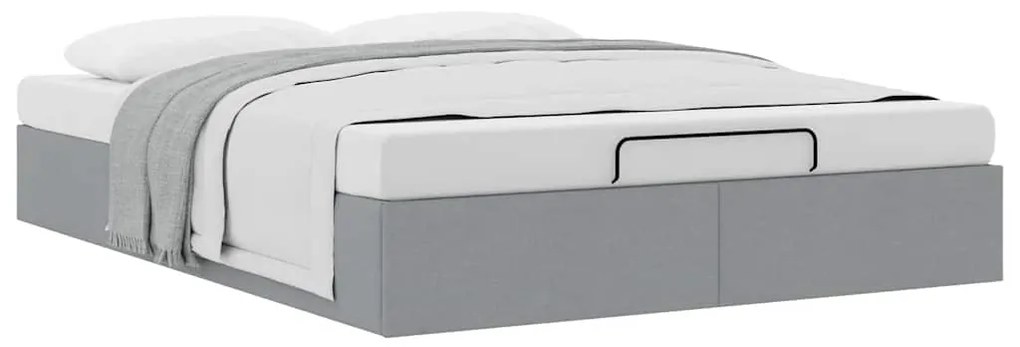 Estrutura de cama otomana sem colchão 140x190 cm cinzento claro
