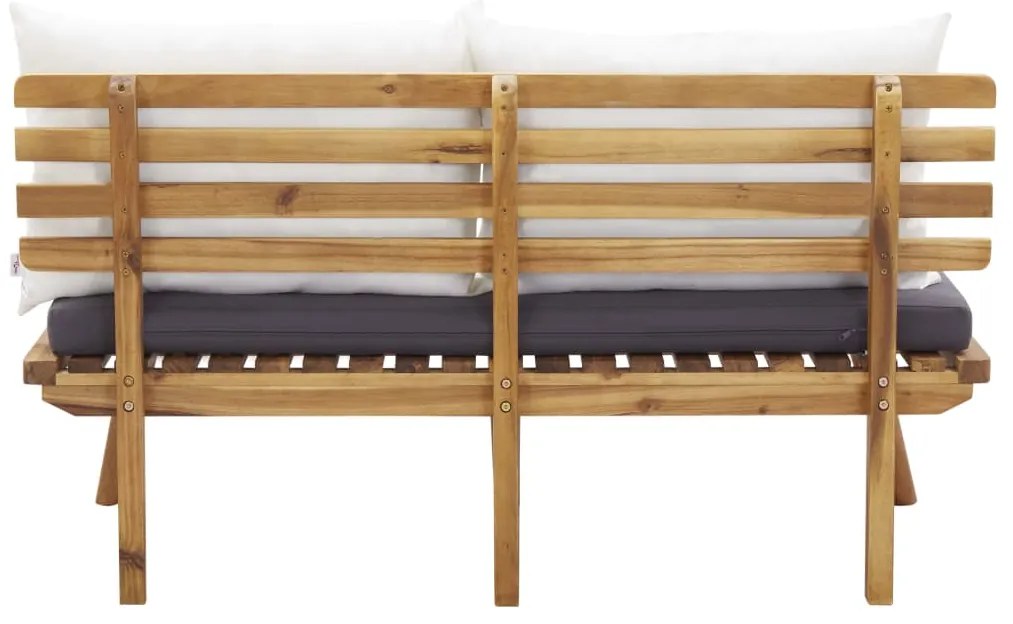4 pcs conj. lounge jardim c/ almofadões madeira acácia maciça