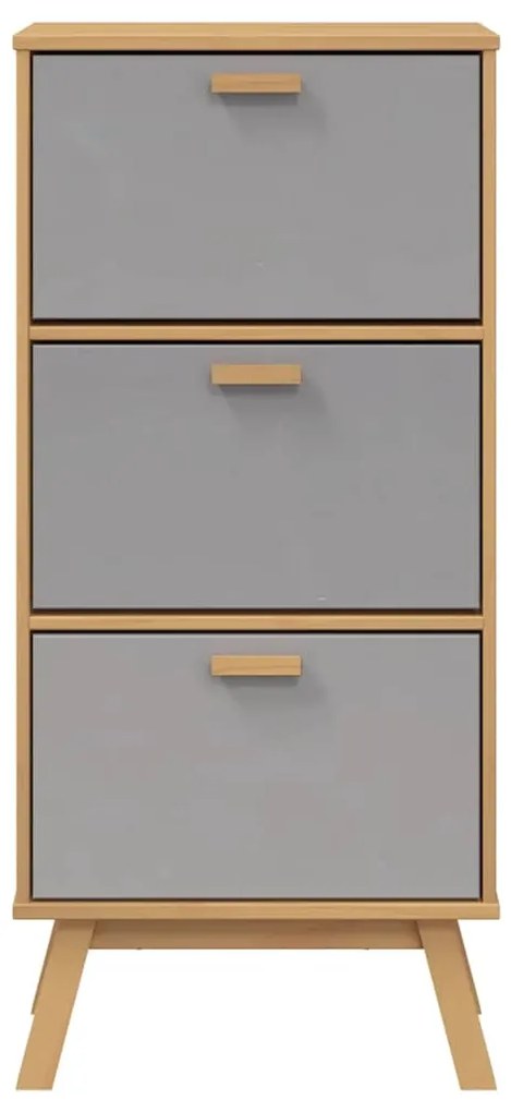 Sapateira OLDEN 55x35x120 cm pinho maciço cinzento/castanho