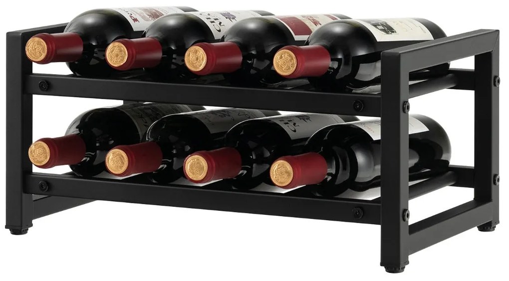 Garrafeira "Vino" de 2 Níveis para 8 Garrafas - Suporte de Vinho em Me
