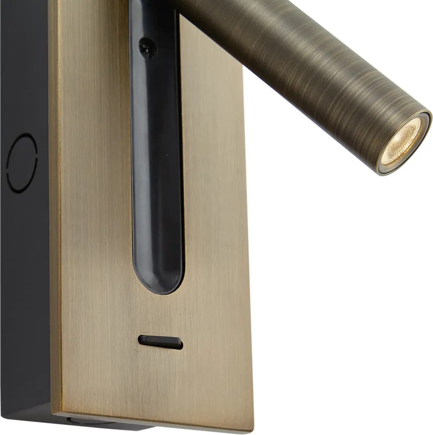 Conjunto de 2 candeeiros de parede modernos bronze escuro com LED incluído - Plaza