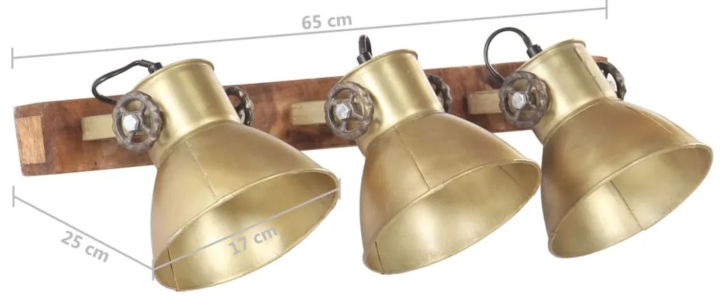Candeeiro de parede industrial 65x25 cm E27 bronze