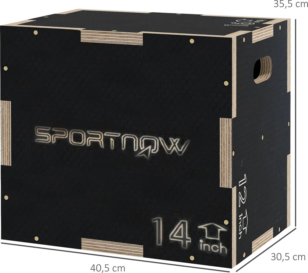 SPORTNOW Caixa Pliométrica com 3 Alturas Diferentes Caixa de Saltos pa