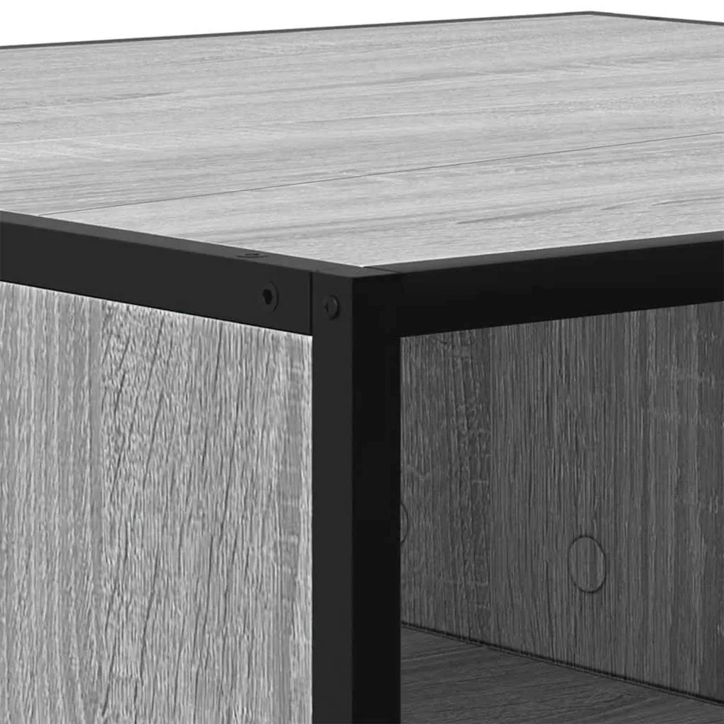 Mesa de centro derivados de madeira e metal cinzento sonoma