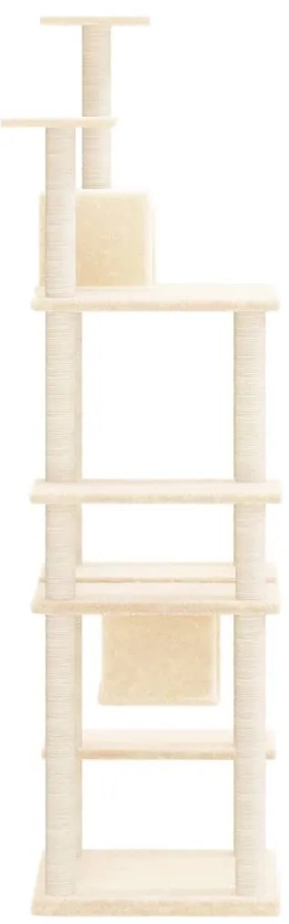 Árvore p/ gatos c/ postes arranhadores sisal 176 cm cor creme
