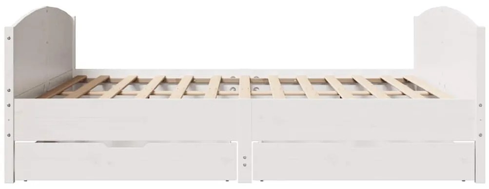 Cama sem colchão 200x200 cm madeira de pinho maciça branco