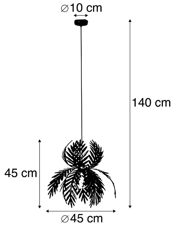 Candeeiro de suspensão vintage dourado - Botanica