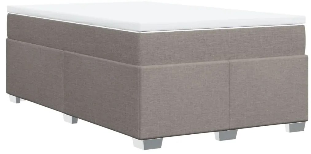 Cama boxspring c/ colchão 120x190cm tecido castanho-acinzentado