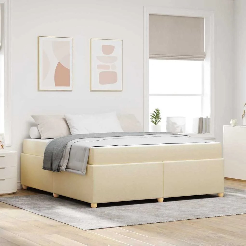 vidaXL Estrutura da Cama Outros Creme 180 x 200 cm tecido