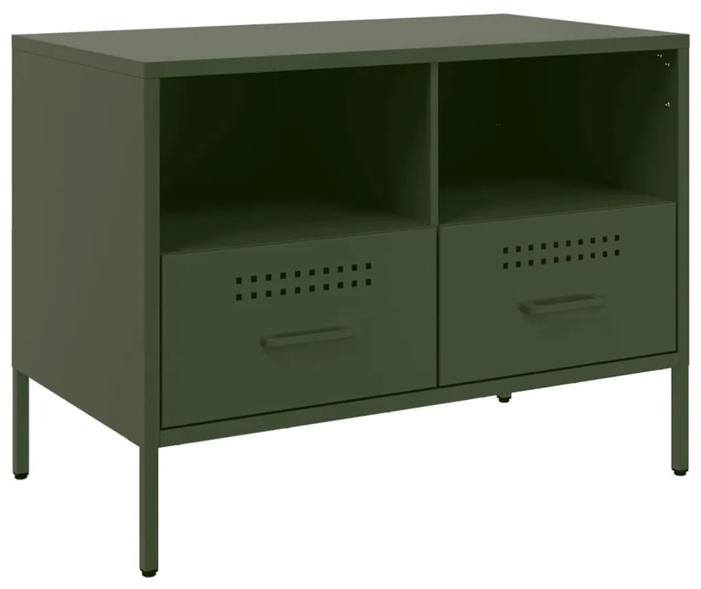 Móveis de TV 2 pcs 68x39x50,5 cm aço laminado verde-azeitona