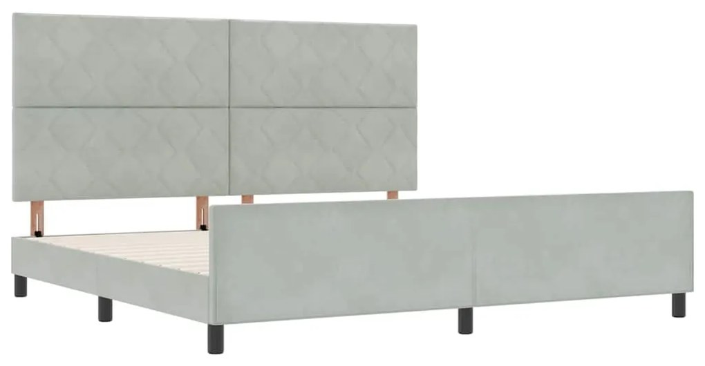 Cama vidaXL Cinza Claro 200x200 cm Veludo