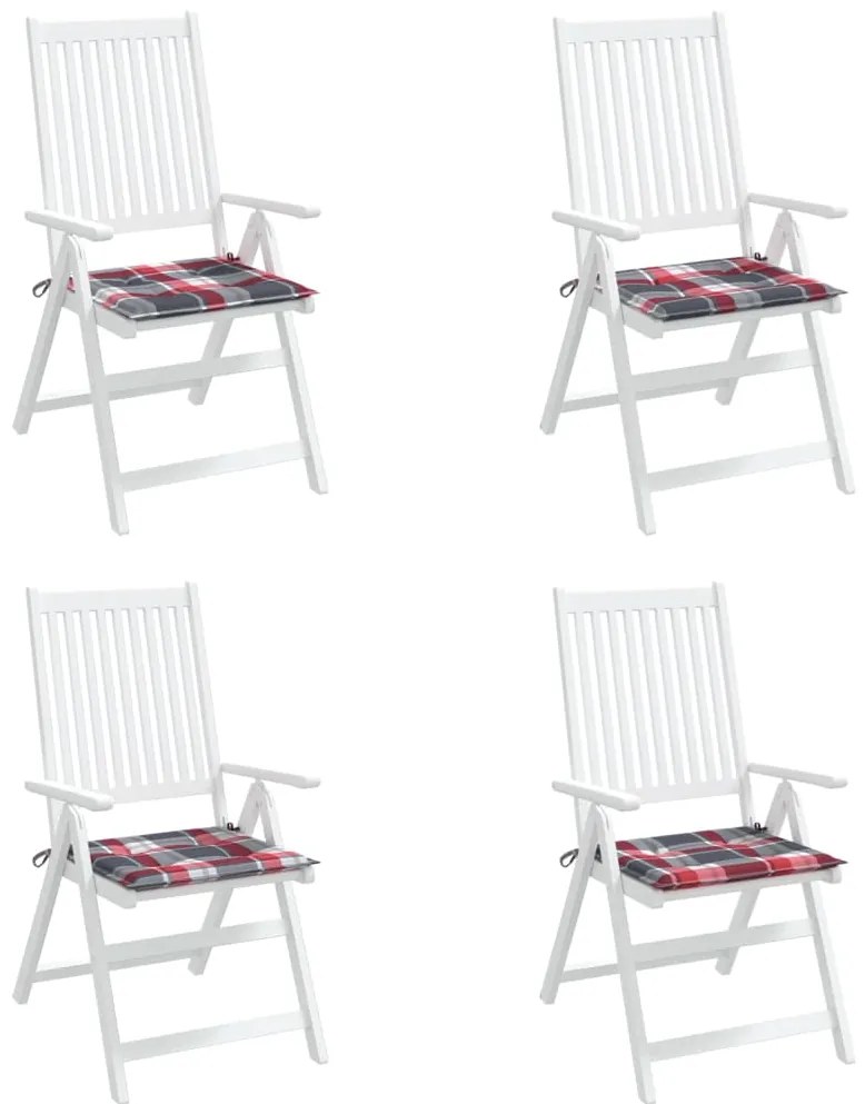 Almofadões cadeiras jardim 4pcs tecido oxford xadrez vermelho
